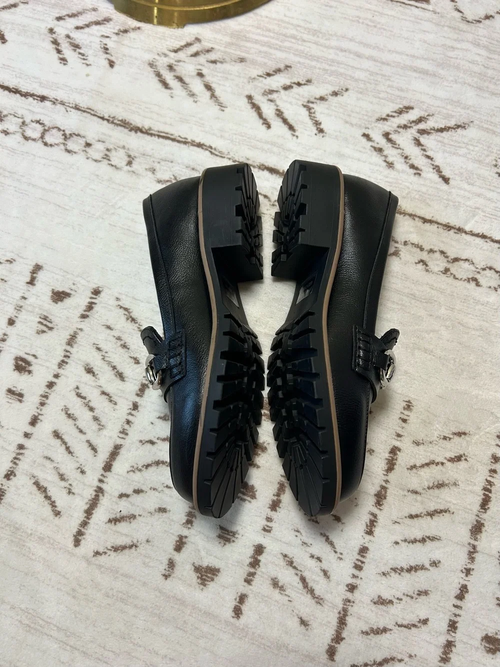 Dolce Vita Celeste Black Lug Sole Loafers Horsebit Shoes 6.5